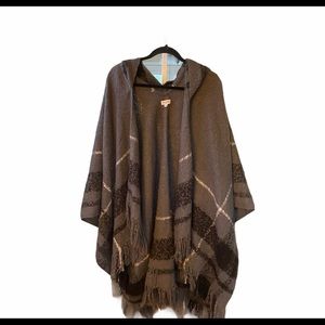 Warm Grey Poncho Shrug